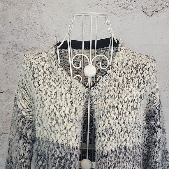 Escio Gradient Knit Cardigan - Black and White Womens Size M - Picture 2 of 12